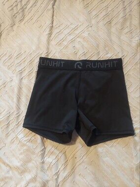 RUNHIT Black Compression Shorts Women’s Size Small Athletic Spandex